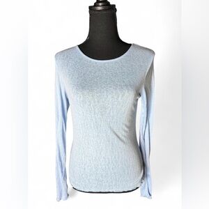 Double Zero Light Blue Long Sleeve Top Y2K Basics Size Medium